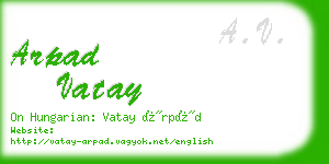 arpad vatay business card